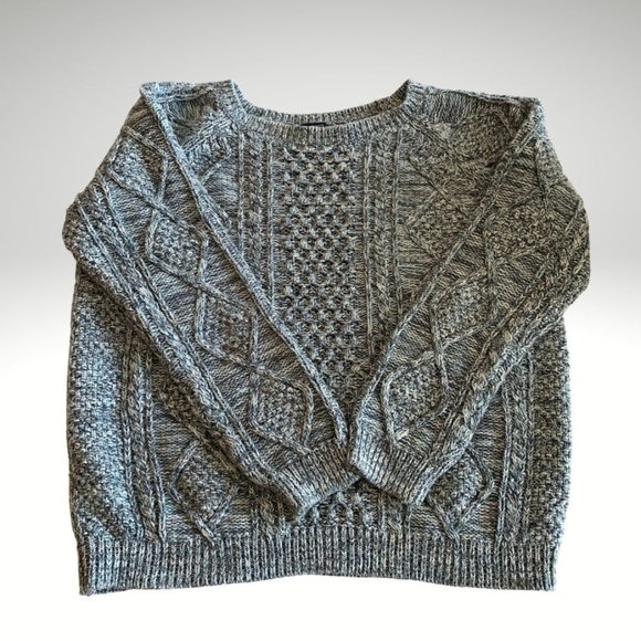 GAP Sweaters - Gap Sweater Blue and White Cable Knit Large